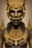 Placeholder: black male African Egyptian alien, cracks in the voodoo head, wicked, diamond eyes, crown, blood, 8k, finely detailed, photo realistic, leopard robe turquoise skull head gold dragon space alien rain skeleton gold teeth silver crown silver space suit spaceships