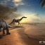 Placeholder: titanosaur beach detailed, RTX, fantasy, 8K