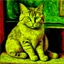 Placeholder: Portrait of a cat by Van Gogh