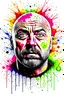 Placeholder: high resolution joe rogan colorful splash art on white canvas