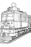 Placeholder: Outline art for coloring page OF A SMALL 1944 TOY TRAIN, coloring page, white background, Sketch style, only use outline, clean line art, white background, no shadows, no shading, no color, clear