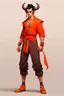 Placeholder: Full Body, Male Tiefling, monk, street outfit like Goku, boxer pose, no horns