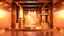 Placeholder: a 3d recursive structre stage made of metallic color 3d structures, pertty artistc background,dynamic lights