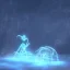 Placeholder: Giant transparent ethereal luminescent starry spider, realistic