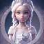 Placeholder: disney toddler, epic white queen, crystal clear ice, majestic, ominous, wildflowers background, intricate, masterpiece, expert, insanely detailed, 4k resolution, retroanime style, cute big circular reflective eyes, cinematic smooth, intricate detail , soft smooth lighting, soft pastel colors, painted Rena