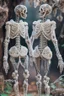 Placeholder: Blurry binary ascii skeleton ghosts dressed in intricately detailed designer suits made from macrame and quilling found in nature. Negative Prompt