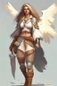 Placeholder: female aasimar barbarian wearing traveling clothes