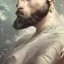 Placeholder: "MIddle aged white human male, with a trimmed but uneven beard, piercing green eyes with slick back hair head and shoulders portrait, 8k resolution concept art portrait by Greg Rutkowski, Artgerm, WLOP, Alphonse Mucha dynamic lighting hyperdetailed intricately detailed Splash art trending on Artstation triadic colors Unreal Engine 5 volumetric lighting Splash art fantasy"