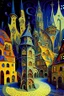 Placeholder: Old medieval town square, "Fractal flame" , By Jacek Yerka, Wassily Kandinsky, Picasso