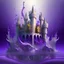 Placeholder: Beautiful 3D mega castle under the water design with a purple A mixture of purple, silver, gold and phosphorus colors