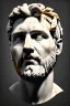 Placeholder: Ultra Realistic image, Roman sculpture bust, clean white marble material, Lionel Messi, gold Olimpia Laurel leaves crown, renaissance ornaments, one gold star, gradient background, cinematic lighting, god light, 4k resolution, smooth details, ornate details, soft lighting, unreal engine 5, art station, substance 3d.