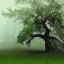 Placeholder: mystic tree full of sprites and surrounded by a magic aura and fog