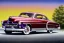 Placeholder: a true-to-life 1950 mercury coupe, classic wheels, pen and color marker, centered, intricate, extreme detailed, photorealism, center view, drive-in background, pivot on mercury, painting by cheryl kelley