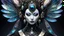 Placeholder: create an image of a beautiful menacing prismatic and (iridescent:1.5) (geisha alien:1.5) with perfect gorgeous black alien eyes and adorned with (unique bone carvings:1.5) with futuristic jewelry and pearlescent butterflies filigree, H.R. Giger style, Japanese and alien background, sharp focus, whimsical, fantasycore, aliencore, gothcore, lillies and tropical flora, aliens