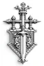 Placeholder: coat of arms, dagger, white background