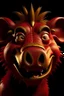 Placeholder: Pumbaa from the lion king with fangs in gold