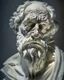 Placeholder: well lit disfigured old man marble statue, ugly face, sharp focus, clear, detailed, cinematic, detailed, off white, classical art, asymmetrical