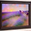 Placeholder: Goat faces with lavender flowers and milk sunset bright colors by Claude Monet