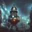 Placeholder: Dystopian, steampunk, cityscape, high resolution, mega robots, mickey mouse