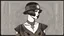 Placeholder: Full Body, burlesque Woman With A Bob With A Fringe Hairstyle, 1920s flapper style Clothing, Steampunk, Black Background