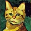 Placeholder: Portrait of a cat by Van Gogh