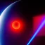 Placeholder: Close-up photo of Alien creature from mars with a laser, hazy