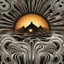 Placeholder: optical illusion transparent shining liquid , ghost black melting sun,
