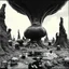 Placeholder: Photography Ilford close-up of a random landscape with massive odd Yves Tanguy incomprehensible style Surrealism, glossy, organic, creepy tumor mass growing, strong texture, fiotti di liquido nero, horror, panic, obsessive, hypnotic