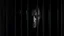 Placeholder: parallel prison window bars in foreground, dark prison cell behind them, hidden human face partially visible through the window bars, identity obscured by darkness, cinematic lighting, psychological imprisonment, existential symbolism, ultra realistic, dark atmosphere, high contrast shadows, masterpiece