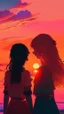 Placeholder: sunset, lofi colors, lofi vibes, cool colors, 2 girl