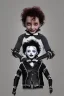 Placeholder: Edward scissorhands toddler, tshirt, full body, jump, bokeh, hyper realistic