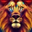 Placeholder: Lion portrait, bright colors, splash paint, centered, detail, 8k resolution, octane render