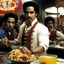 Placeholder: [photo from from Evil dead] Ray Santiago as Pablo Simon Bolivar aka El Cheffe, serving Deadites in a fast food