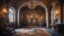 Placeholder: inside a medieval castle room and hall, magnificent, coloured pictorial tapestries, coat of arms, dream world, calm beauty, fantasy world, magic, splendor, uplifting, inspiring, therapeutic, chiaroscuro, color, award-winning colour photograph, beautiful composition, exquisite detail, Nikon 55mm