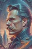 Placeholder: Best quality, masterpiece, ultra high definition,Futuristic, cyberpunk, Friedrich Nietzsche,Comic style