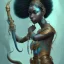 Placeholder: sango fantasy, fantasy magic, intricate, sharp focus, illustration, highly detailed, digital painting, concept art, matte, masterpiece head sexy view black African beauty black afro hair space lady turquoise snakeskin Indian princess