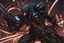 Placeholder: grendel with cyber mask machine in 8k solo leveling shadow artstyle, Crystal and Symbiote them, neon effect , magic circle, close picture, full body, apocalypse, intricate details, highly detailed, high details, detailed portrait, masterpiece,ultra detailed, ultra quality