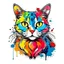 Placeholder: Cute Colorful Cat t-shirt on a white background