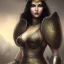 Placeholder: arab girl warrior sexy black hair deep cleavage ornate metal armour silks