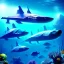 Placeholder: fullbody Drawing of 'Ultra Futuristic style concept Submarine'intricate detail,by andrea bonelli,Kilian Eng,Ohrai,underwater,three quarters view, Futuristic Submarine Fish design study, toned colors,16k