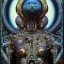 Placeholder: what god wants, its only Dogma the alien prophet cried, voodoo shrines, surrealism, modern complex movie poster art by Drew Struzan, bleeding deep colors, detailed matte oil painting, olpntng style.