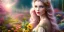 Placeholder: bright fairy, beautiful portrait, flowery landscape