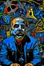 Placeholder: expressionism, Pixar style, in abstract art Basquiat, Picasso, Miro, Kandinsky, Klee, Birell, Fairey, Ardon, Buffet and Picasso style, HD --s 750 --v 5.1 --style raw, Acrylic colors black background