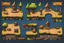 Placeholder: medieval road signs tileset for 2d platformer with perspective view