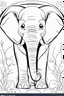 Placeholder: coloring page for kids, elephant, thick outline, low details, no shading, no color