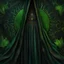 Placeholder: Closeup of an old, dark, invisibility cloak used for black magic. Poison-Green details. Evil. Dark. Black magic. No detailed background.Magical. Epic. Dramatic, highly detailed, digital painting, masterpiece