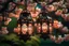 Placeholder: blooming apple tree, two decorative lanterns with floral motifs hanging on the branch, illuminated, background of a spring blooming garden, macro photography, close-up, hyper detailed, artstation trends, sharp focus, studio photo, intricate details, very detailed,