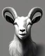Placeholder: I want a goat head in vector black and white white background