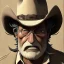 Placeholder: old RUGED cowboy face hat .studio ghibli,andrea bonelli, style.