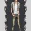 Placeholder: Teen man, black hair, black leather jacket, perfect face, style of tomer hanuka, jeans, pompadour. standing, full body